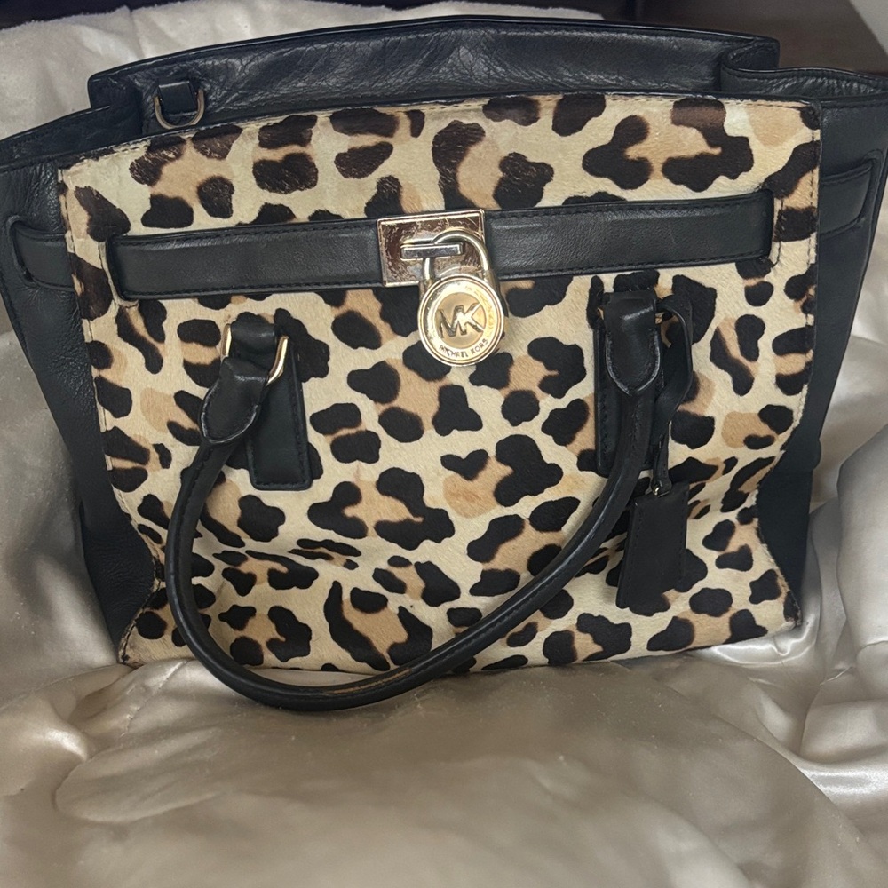 Michael Kors Leopard and Black Shoulder Bag